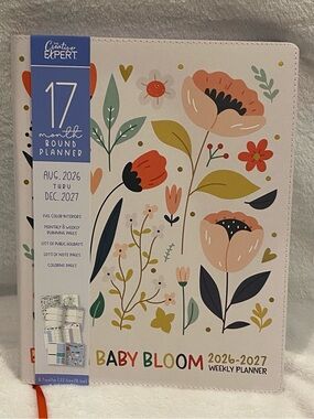 The Creative Expert 17-Month Coloring Bound Planner Floral Aug 2026-Dec 2027 NWT